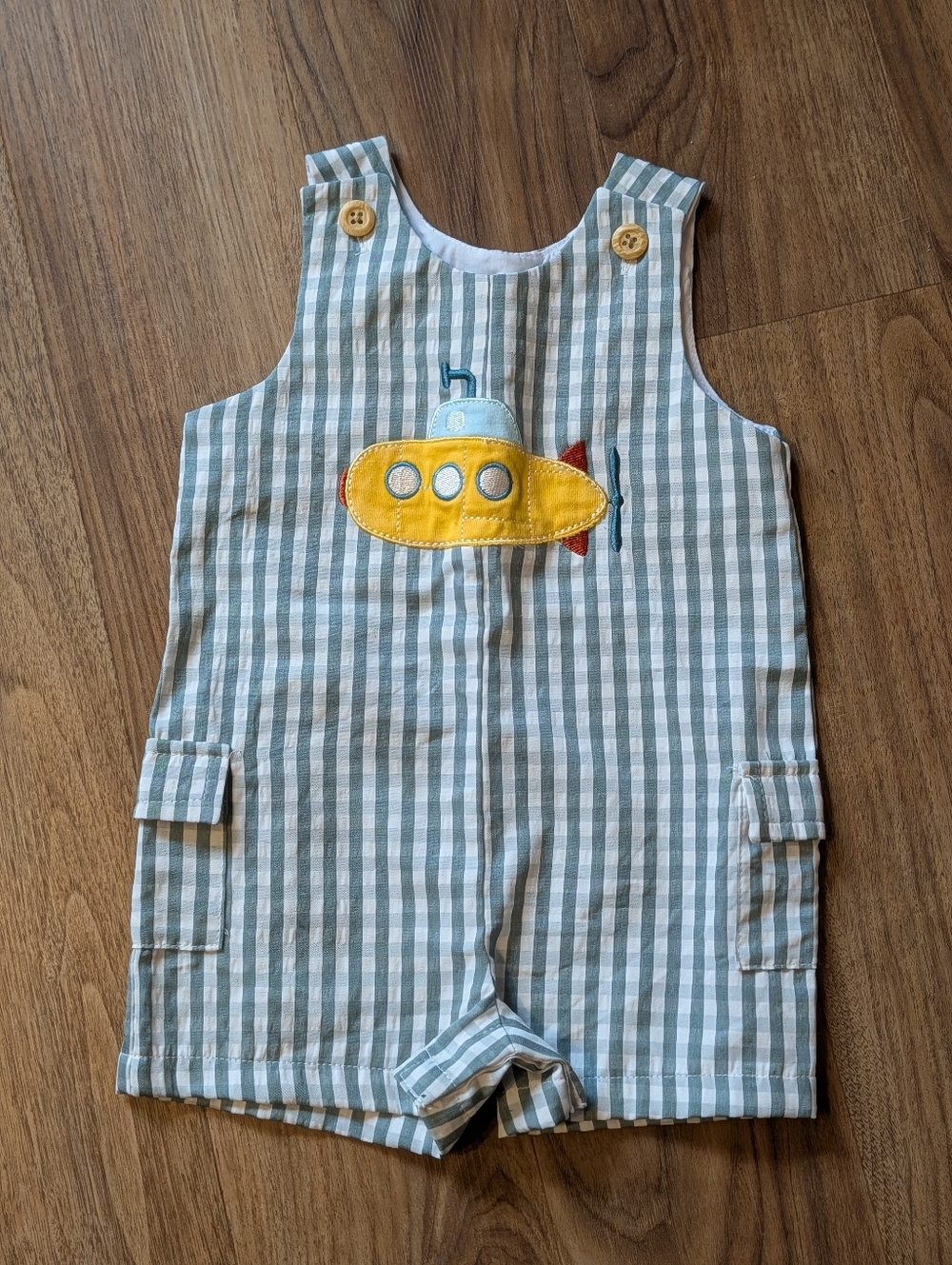 Good Lad Baby Romper with Yellow Submarine Applique